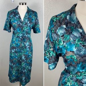 Vintage 70s 80s Grunge Boho Hippie Floral Dress